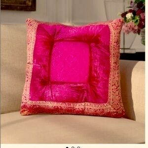 Taj Mahal- Home decor luxury pillows Taj Hotel Velvet Hot pink /Fuscia color 2